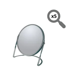 Miroir grossissant sur pied Acier AKIRA Gris mat Spirella