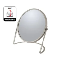 Miroir grossissant sur pied Acier AKIRA Taupe mat Spirella