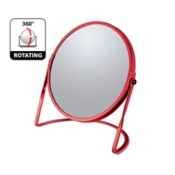 Miroir grossissant sur pied Acier AKIRA Rouge mat Spirella