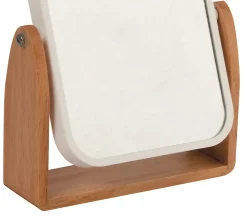 Miroir grossissant x 1 et x 2, Rectangulaire, pose libre, blanc et bois, L.16,3 x l.5,5 x H.10,5 cm, MSV Oslo