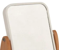 Miroir grossissant x 1 et x 2, Rectangulaire, pose libre, blanc et bois, L.16,3 x l.5,5 x H.10,5 cm, MSV Oslo
