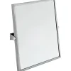 Miroir inclinable de salle de bain PMR normes handicapé SANINDUSA inclinaison réglable NewWCCare 60x65 cadre inox brossé