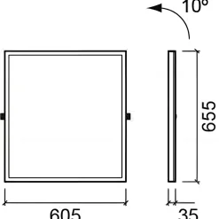 Miroir inclinable de salle de bain PMR normes handicapé SANINDUSA inclinaison réglable NewWCCare 60x65 cadre inox brossé