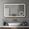 Miroir LED antibuée 100x60 avec zone grossissante X3 température de couleur réglable SANILAND