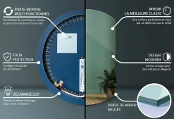 Miroir LED forme originale 70x80 cm lumière neutre 1 pc