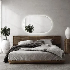Miroir LED ovale 40x70 cm lumiere chaude salle de bain