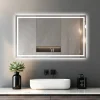 Miroir LED Réversible pour Salle de Bain 80x110 cm - Anti-Buée avec Interrupteur Tactile