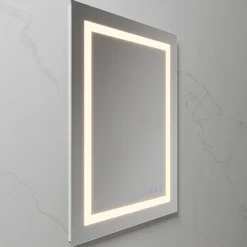 Miroir LED salle de bain OBLONG 60 x 80 cm réversible, anti-buée + éclairage et intensité réglables - Saniverre