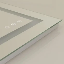 Miroir LED salle de bain OBLONG 60 x 80 cm réversible, anti-buée + éclairage et intensité réglables - Saniverre