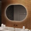 Miroir LED Salle de Bain - ARTFORMA - Ovale - 100x70cm - LED Dual + interrupteur tactile + anti-buée