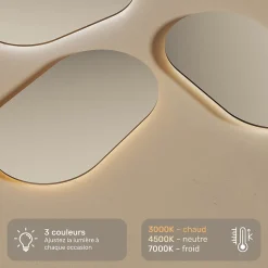 Miroir LED Salle de Bain - ARTFORMA - Ovale - 100x70cm - LED Dual + interrupteur tactile + anti-buée