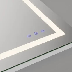 Miroir lumineux CIMEO 70 x 90 cm (ou 90x70) LED 2100 lms, antibuée + intensité & couleur réglables salle de bain - Saniverre
