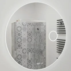 Miroir lumineux rond RONDINARA Diamètre 80cm - antibuée, horloge et loupe