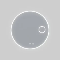 Miroir lumineux rond RONDINARA Diamètre 80cm - antibuée, horloge et loupe