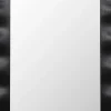 Miroir Mural 106 x 71,5 cm,Cadre en Bois d'Hévéa, Miroir de Courtoisie à Suspension, pour Salle de Bain, Salon, Entrée, Noir
