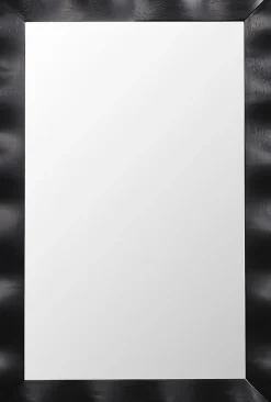 Miroir Mural 106 x 71,5 cm,Cadre en Bois d'Hévéa, Miroir de Courtoisie à Suspension, pour Salle de Bain, Salon, Entrée, Noir