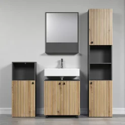 Miroir mural avec 1 tablette L60 cm - PUREBLISS