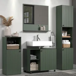 Miroir mural avec 1 tablette L80 cm - PUREBLISS