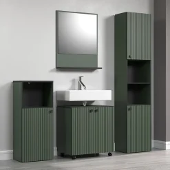 Miroir mural avec 1 tablette L60 cm - PUREBLISS