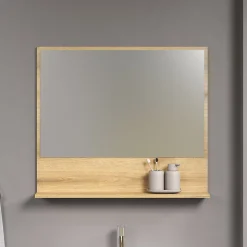Miroir mural avec 1 tablette L80 cm - PUREBLISS
