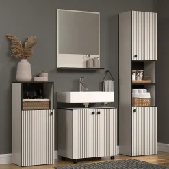Miroir mural avec 1 tablette L60 cm - PUREBLISS