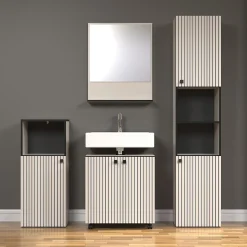 Miroir mural avec 1 tablette L60 cm - PUREBLISS