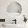 Miroir Mural de Salle de Bain Film Antidéflagrant Vis d'Expansion et Crochets de Suspension Miroir de Maquillage Rond