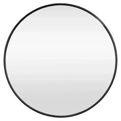 Miroir mural diamètre 60 cm cadre aluminium noir Helloshop26