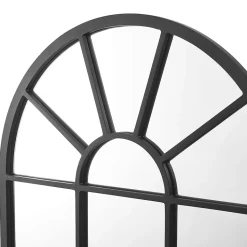 Miroir mural forme fenêtre arrondie 80 noir Helloshop26
