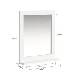 Miroir Mural Meuble Salle de Bain avec 1 étage plateau, FRG129-W, SoBuy