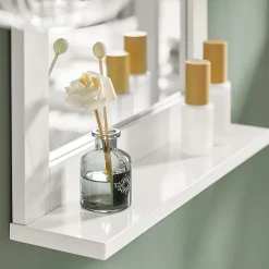 Miroir Mural Meuble Salle de Bain avec 1 étage plateau, FRG129-W, SoBuy