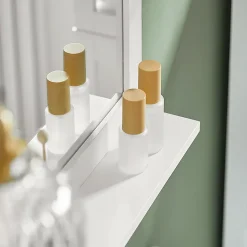 Miroir Mural Meuble Salle de Bain avec 1 étage plateau, FRG129-W, SoBuy