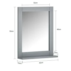 Miroir Mural Meuble Salle de Bain avec 1 étage Plateau, FRG129-SG, SoBuy