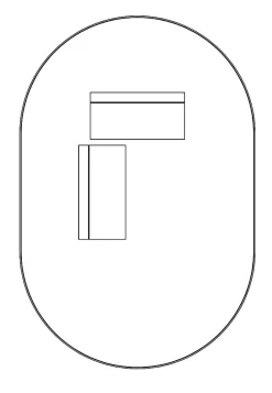 Miroir mural oval design de salle de bain avec cadre en aluminium noir - 8144B - 40x60cm