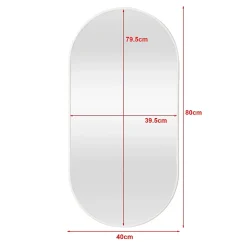 Miroir mural ovale 40 x 80 blanc Helloshop26