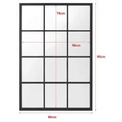 Miroir mural rectangulaire 90 x 60 noir Helloshop26