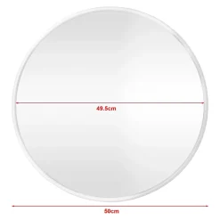 Miroir mural rond 50 cm blanc blanc Helloshop26