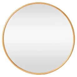 Miroir mural rond 50 cm dore Helloshop26