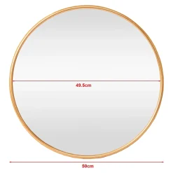 Miroir mural rond 50 cm dore Helloshop26