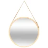 Miroir mural rond avec lanière en cuir D50cm - Marron- 5five