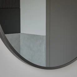 Miroir mural rond design de salle de bain, cadre en aluminium, verre 4mm - 8232 - Couleur et Noir, 60cm