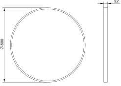 Miroir mural rond design de salle de bain, cadre en aluminium, verre 4mm - 8232 - Couleur et Noir, 60cm