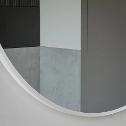 Miroir mural rond design de salle de bain, cadre en aluminium, verre 4mm - 8232 - Couleur et Blanc, 100cm