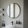 Miroir mural rond design de salle de bain, cadre en aluminium, verre 4mm - 8232 - Couleur et Noir, 80cm