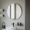 Miroir mural rond design de salle de bain, cadre en aluminium, verre 4mm - 8232 - Couleur et Blanc, 80cm
