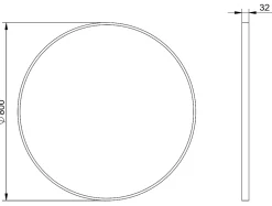 Miroir mural rond design de salle de bain, cadre en aluminium, verre 4mm - 8232 - Couleur et Blanc, 80cm