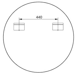 Miroir mural rond design de salle de bain, cadre en aluminium, verre 4mm - 8232 - Couleur et Blanc, 80cm
