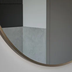 Miroir mural rond design de salle de bain, cadre en aluminium, verre 4mm - 8232 - Couleur et 80cm, Or