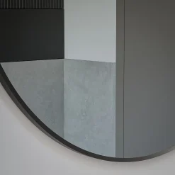 Miroir mural rond design de salle de bain, cadre en aluminium, verre 4mm - 8232 - Couleur et Noir, 100cm