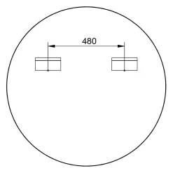 Miroir mural rond design de salle de bain, cadre en aluminium, verre 4mm - 8232 - Couleur et Noir, 100cm
